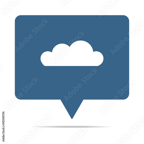 Blaue Sprechblase mit Wolke