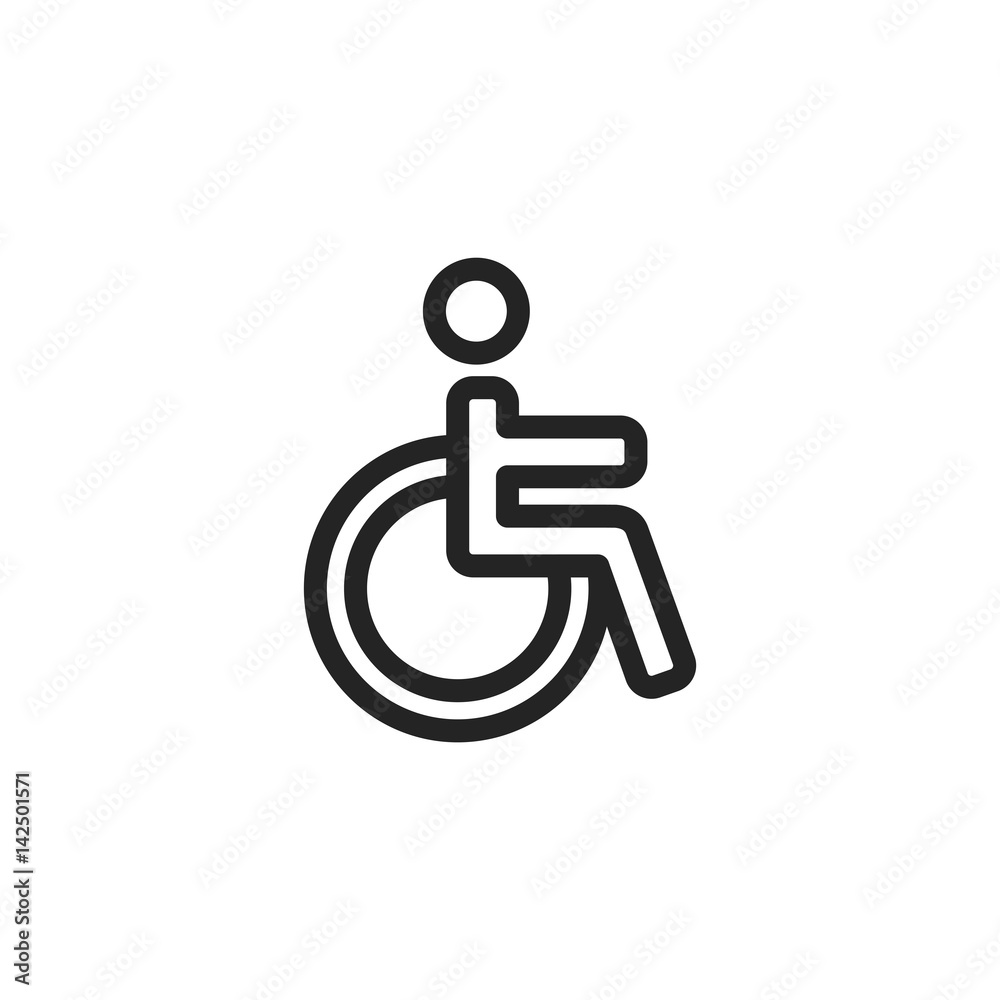 Disabled vector icon, wheelchair symbol. Modern, simple flat vector illustration for web site or mobile app Disabled vector icon, wheelchair symbol. Modern, simple flat vector illustration for web site or mobile app