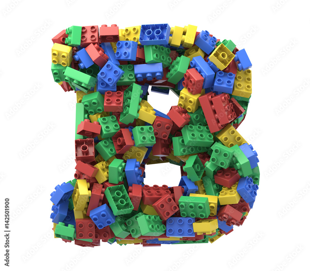 Toy colorful plastic blocks font