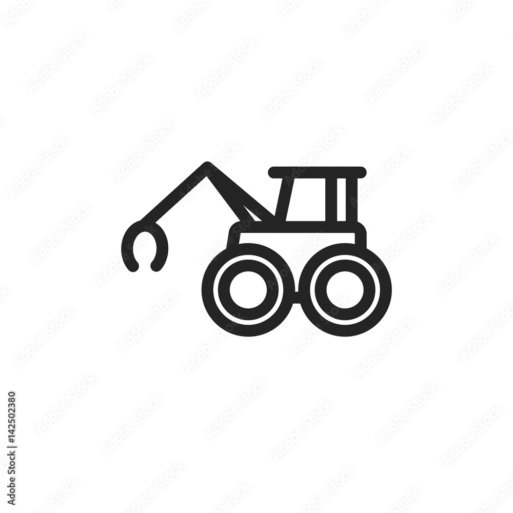Excavator vector icon, truck symbol. Modern, simple flat vector illustration for web site or mobile app Excavator vector icon, truck symbol. Modern, simple flat vector illustration for web site or mobile app