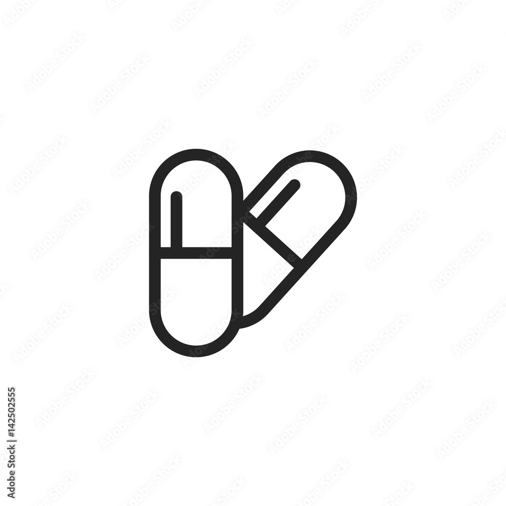 Medicine capsule vector icon, pill symbol. Modern, simple flat vector illustration for web site or mobile app