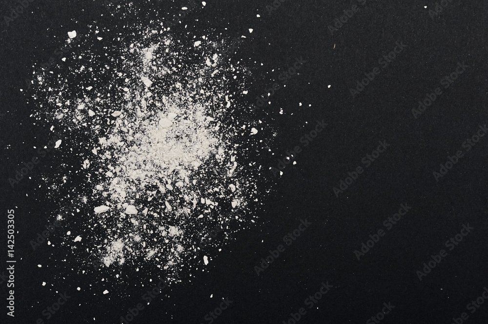 White Powder on black Background White Powder on black Background