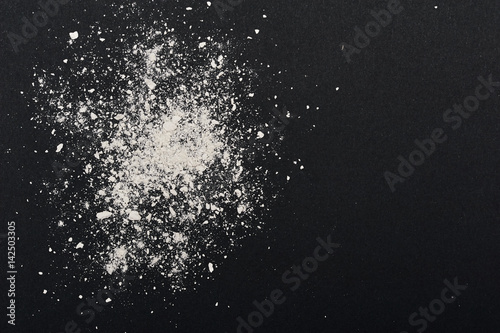 White Powder on black Background