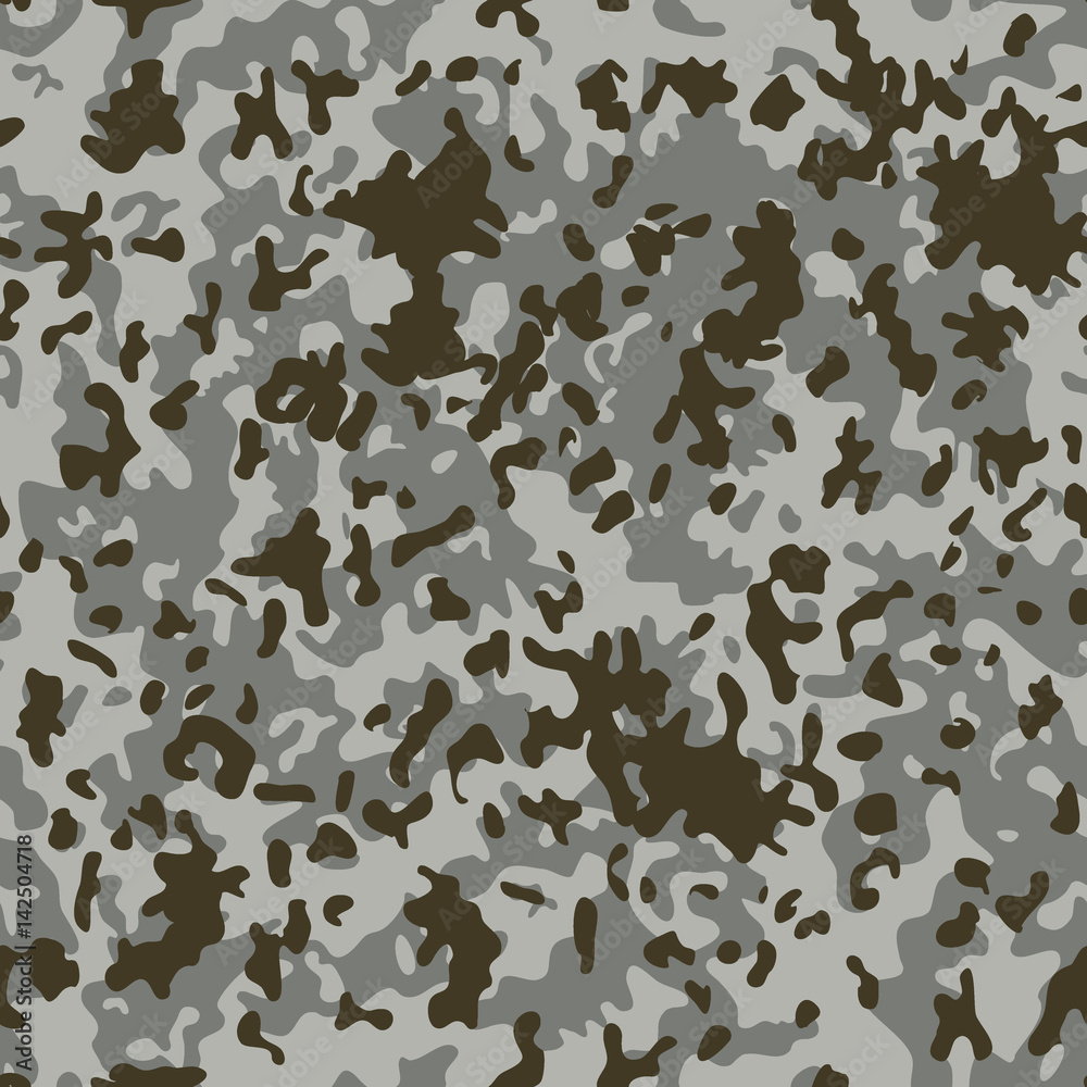Naklejka premium Classic Snow Flectarn Camouflage seamless patterns. Vector Illustration.
