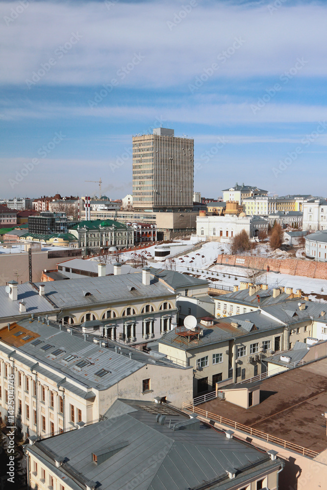 Historic center of city, top view. Kazan, Russia