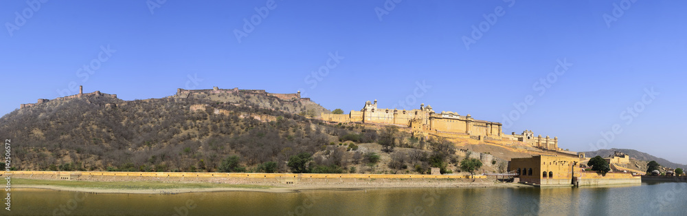 Panorama of famous Amer (Amber) fort of Rajasthan