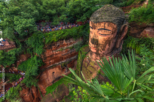 Canvas Print Leshan, China - August 09, 2014: Leshan Buddha park in Leshan, China