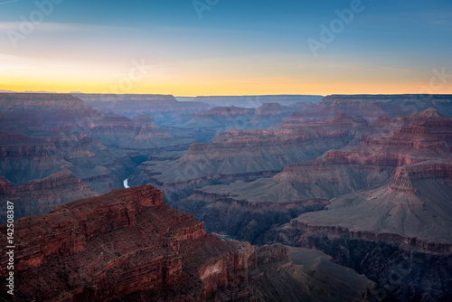 Panoramic view of Grand Canyon West Rim and Colorado River - Arizona, USA