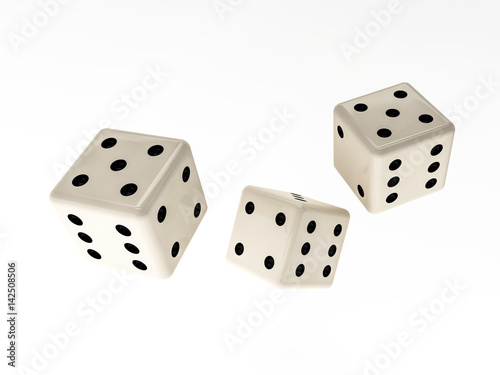 Casino dice  isolated on white  3d rendering