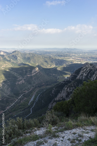 Aerial view from montserrat monastery in catalonia, spain