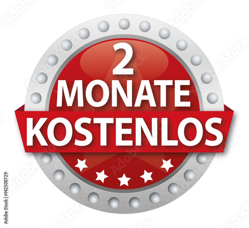 Button 2 Monate kostenlos, rot