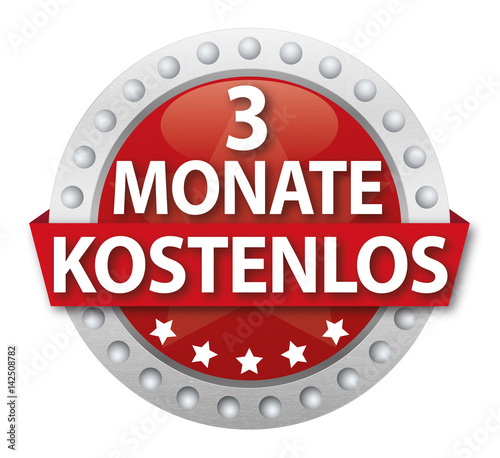 Button 3 Monate kostenlos, rot