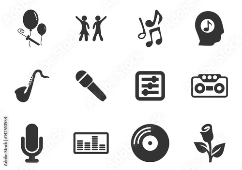 Party time icons set