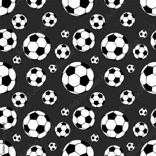Background of soccer balls. Vector illustration for a postcard or a poster. Football. © vitalygrin