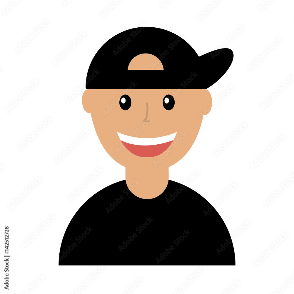 young man avatar character vector illustration design