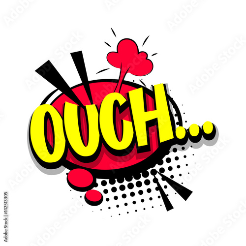 Lettering ouch oops comic text pop art