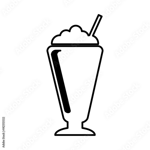 milkshake silhouette isolated icon vector illustration design
