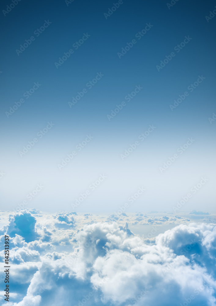 Clouds shined from above with the sun with copy space. High key Clouds shined from above with the sun with copy space. High key