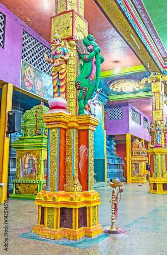 The colorful interior of Matale Hindu Temple photo