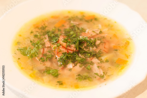Wallpaper Mural Soup with meat and cropped dill and parsley Torontodigital.ca