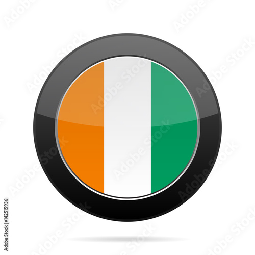 Flag of Ivory Coast. Shiny black round button. Free Download Flag of Ivory Coast. Shiny black round button. - GFXLoad