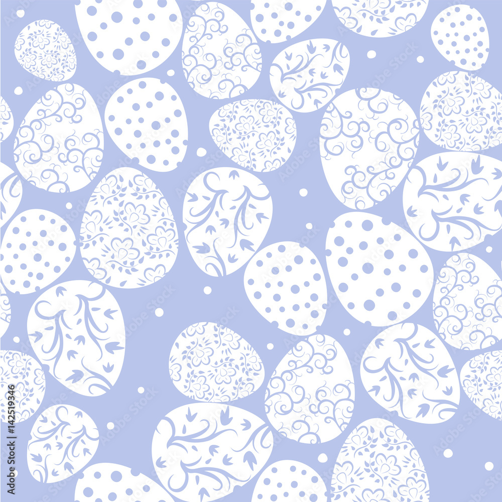 easter eggs on blue background