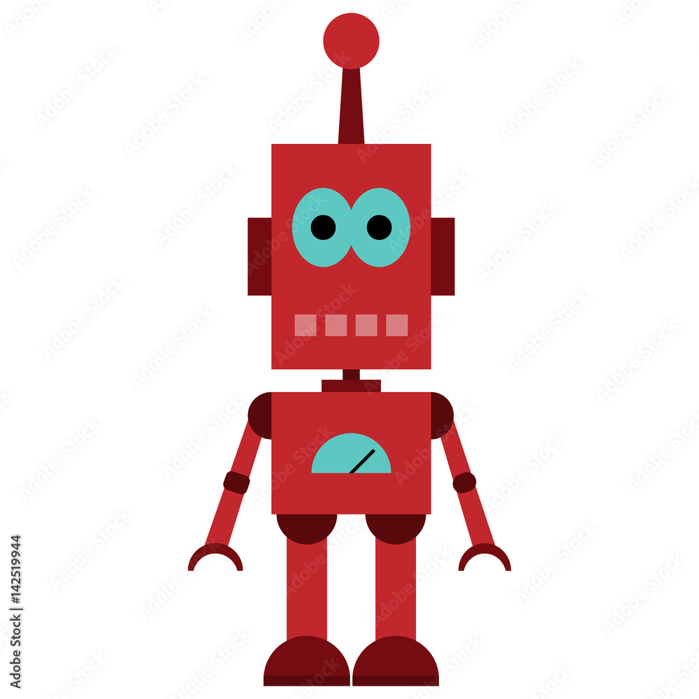 Vector illustration of a toy Robot Stock Vector | Adobe Stock