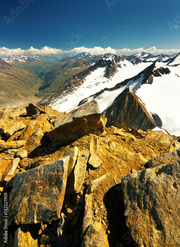View from Similaun Peak, Ötztal Alps, Austria
