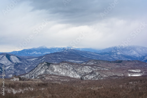 Winter mountains landscape