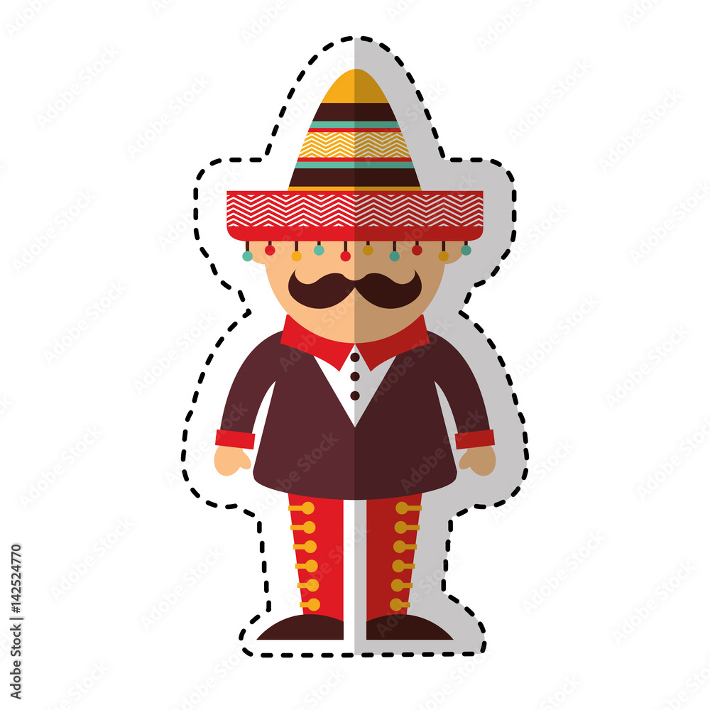 mexican man avatar character vector illustration design