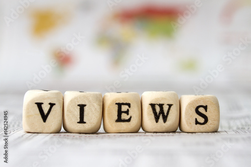 views word built with letter cubes