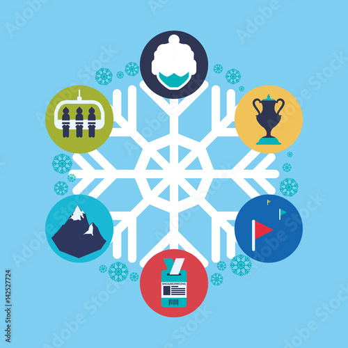 Snowboarding and winter sports vector icon symbol,