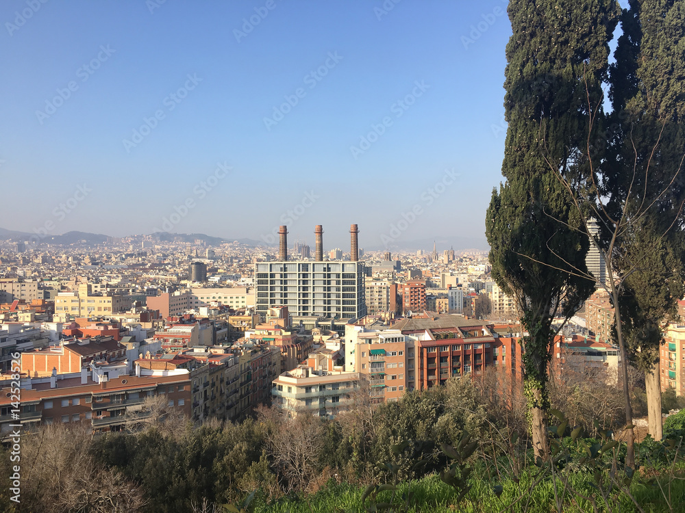 Barcelona Skyline from Montjuic mountain