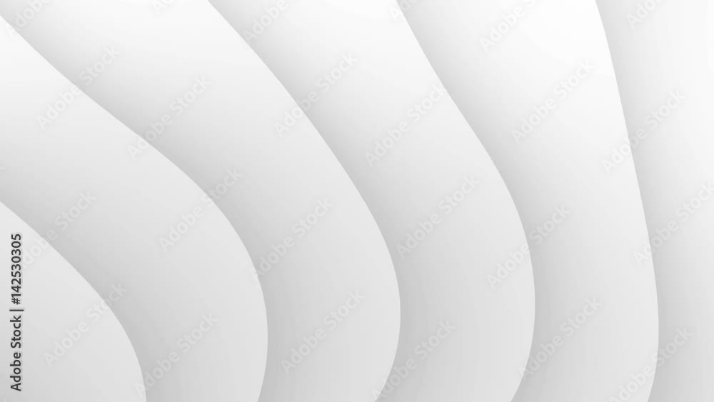 White animated fractal waves. Simple and seamless loop abstract video background rendered in 4K, ultra high definition.