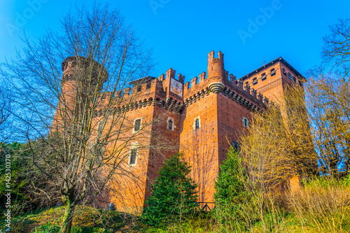 view of borgo medievale castle looking buidling in the italian city torino photo