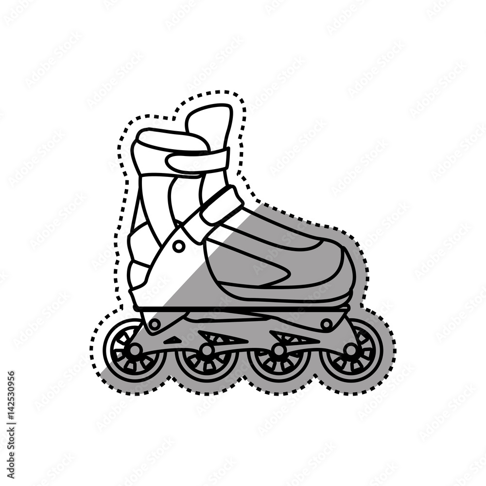 Rollers and ice skates sport vector icon Rollers and ice skates sport vector icon
