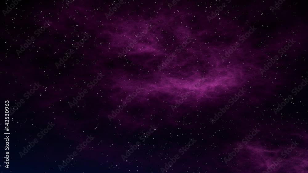 Outer-space pink nebula with stars