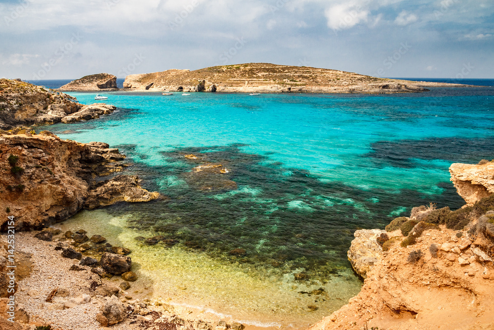 Comino island located between Malta and Gozo island, Europe