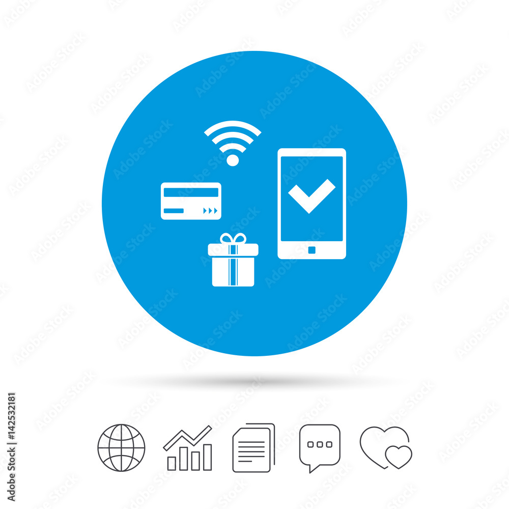 Mobile payments icon. Smartphone, credit card. Mobile payments icon. Smartphone, credit card.