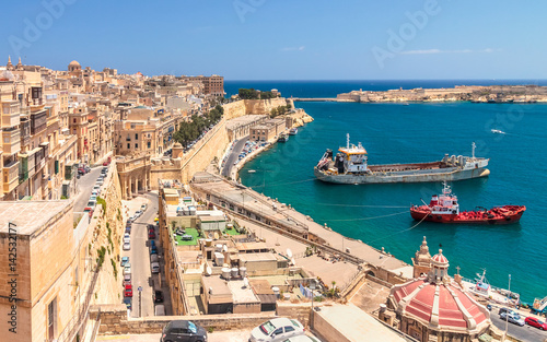 Ancient walls of Valletta  the capital of Malta