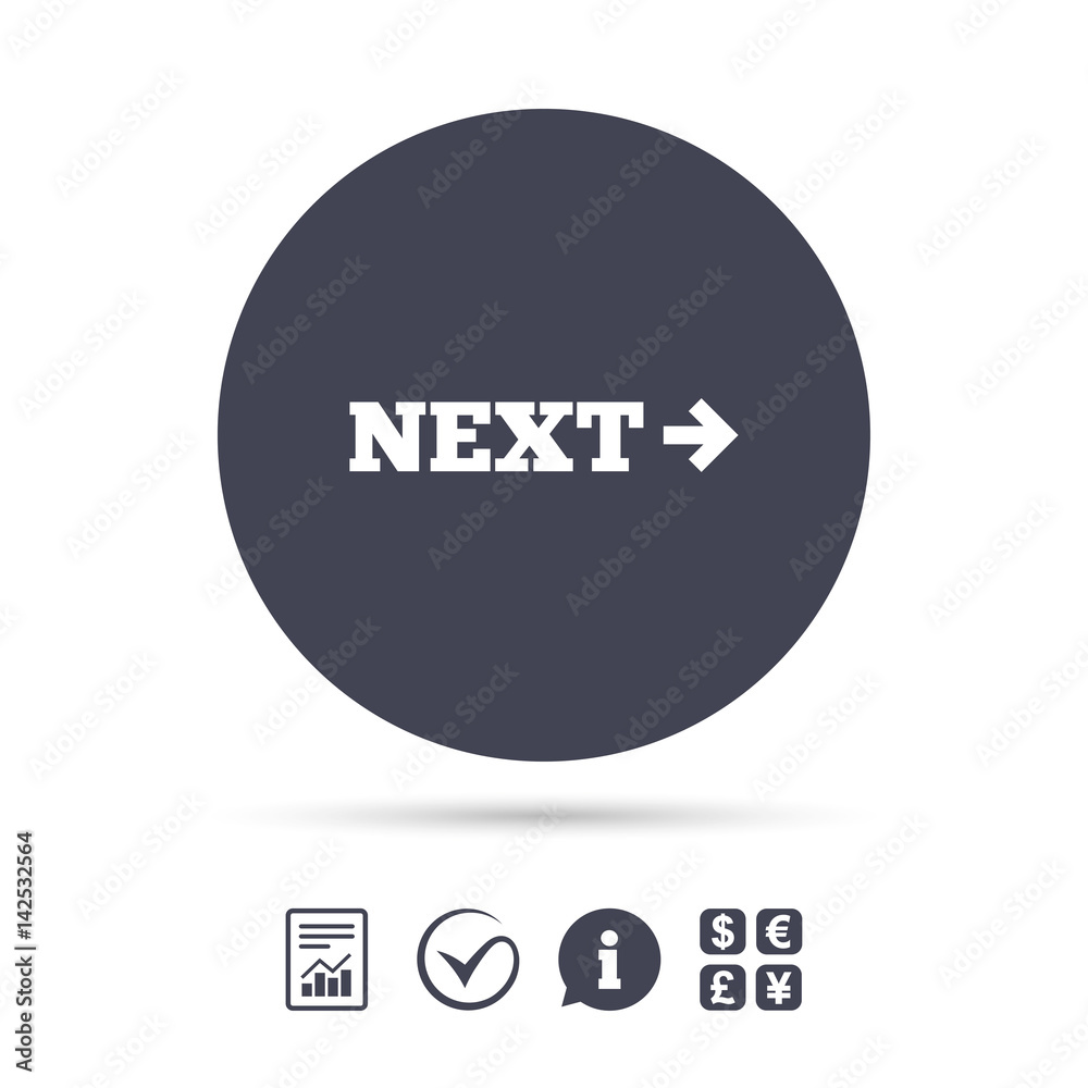 Arrow sign icon. Next button. Navigation symbol. Arrow sign icon. Next button. Navigation symbol.