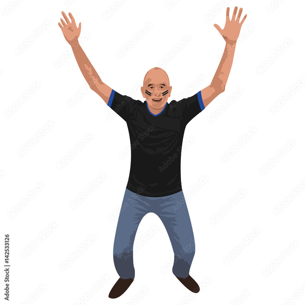 Isolated person celebrating Isolated person celebrating