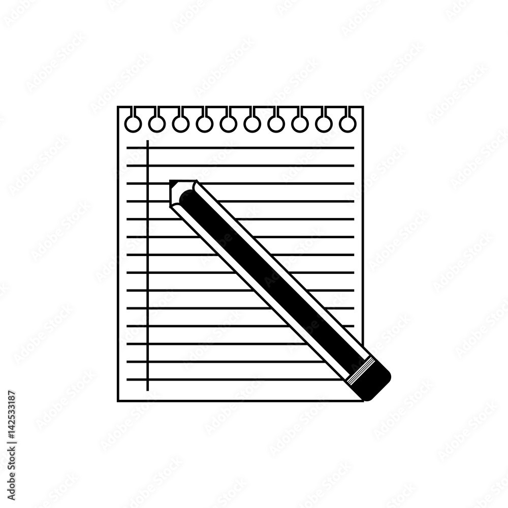 Sheet with pencil icon vector illustration graphic design Sheet with pencil icon vector illustration graphic design