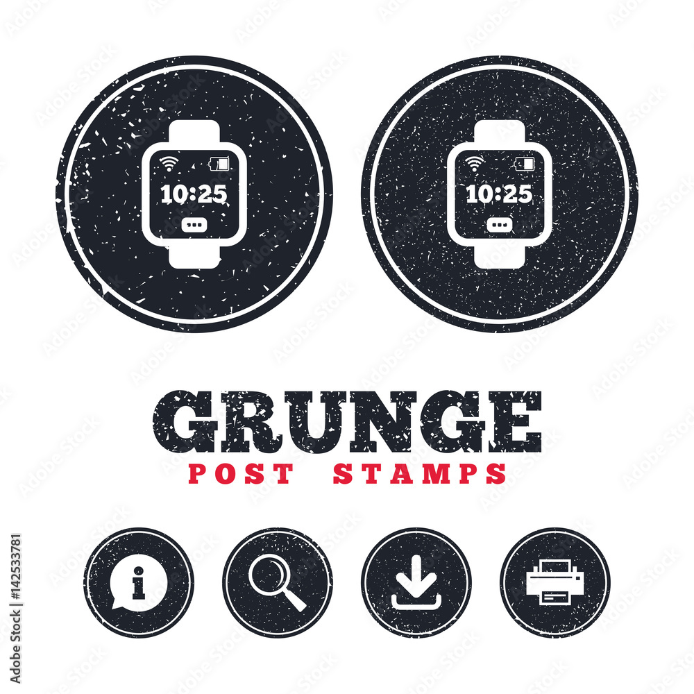 Smart watch sign icon. Wrist digital watch. Smart watch sign icon. Wrist digital watch.