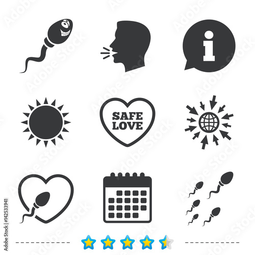 Sperm icons. Fertilization or insemination signs.