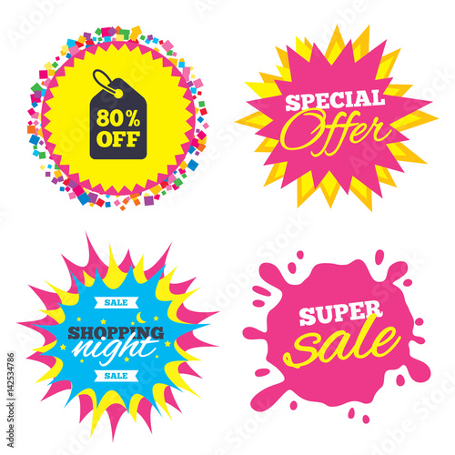 80 percent sale price tag sign icon.