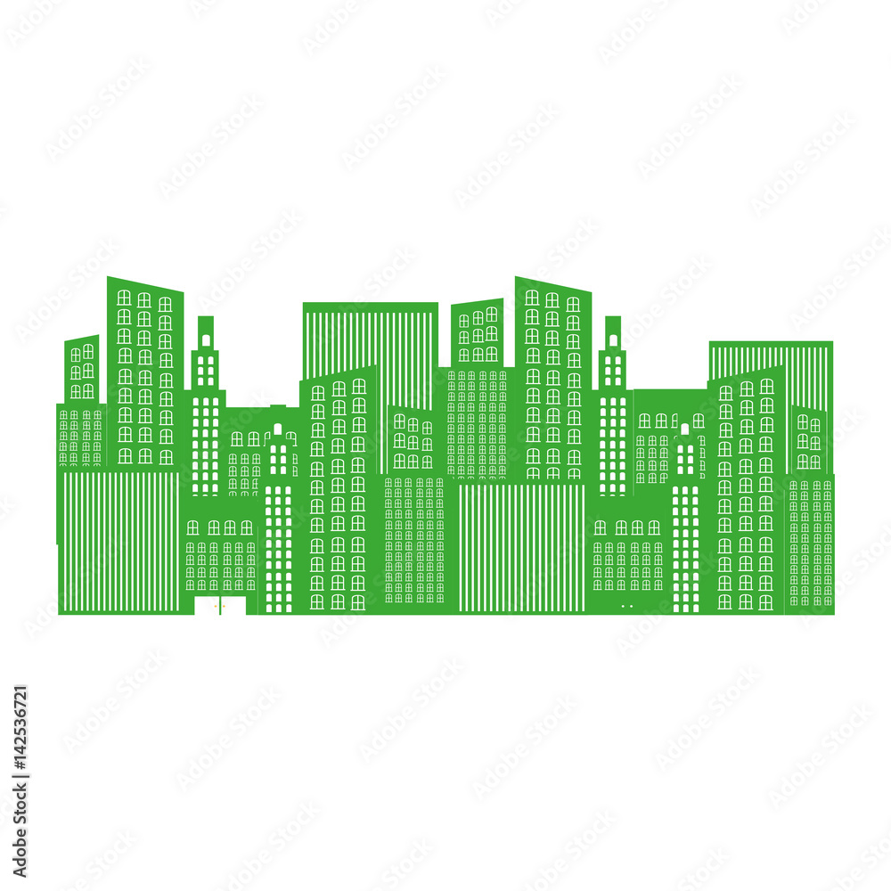 monochrome background with city buildings vector illustration