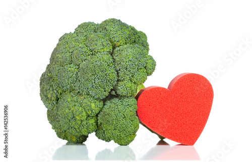 Raw Broccoli with heart