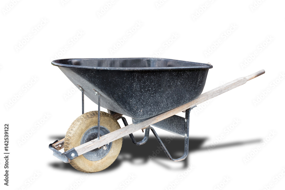 black barrow,isolated on white background with clipping path. black barrow,isolated on white background with clipping path.