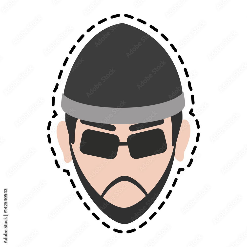 hacker man cartoon icon over white background. colorful design. vector illustration hacker man cartoon icon over white background. colorful design. vector illustration